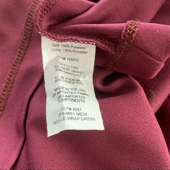 Show Me Your Mumu The Noelle Flutter Wrap Dress In Merlot - Picture 13 of 13